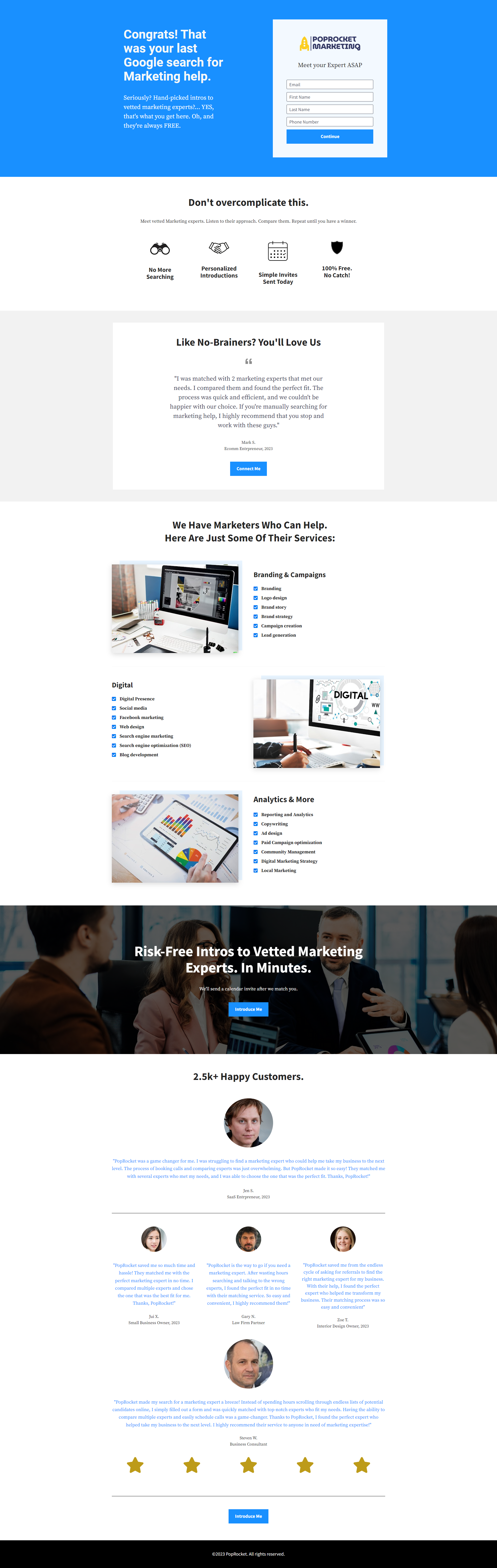 Home Page Desktop